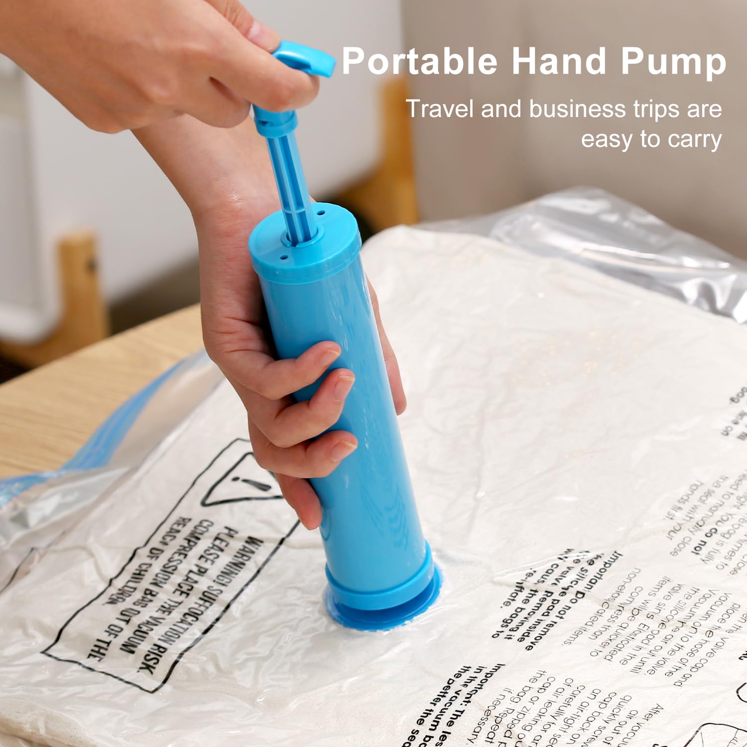 UPGOGO Vacuum Bags for Travel, 12 Pack with Hand Pump, Space Saver Vacuum Storage Bags, Travel Essentials, Clothes, Blankets, Pillows