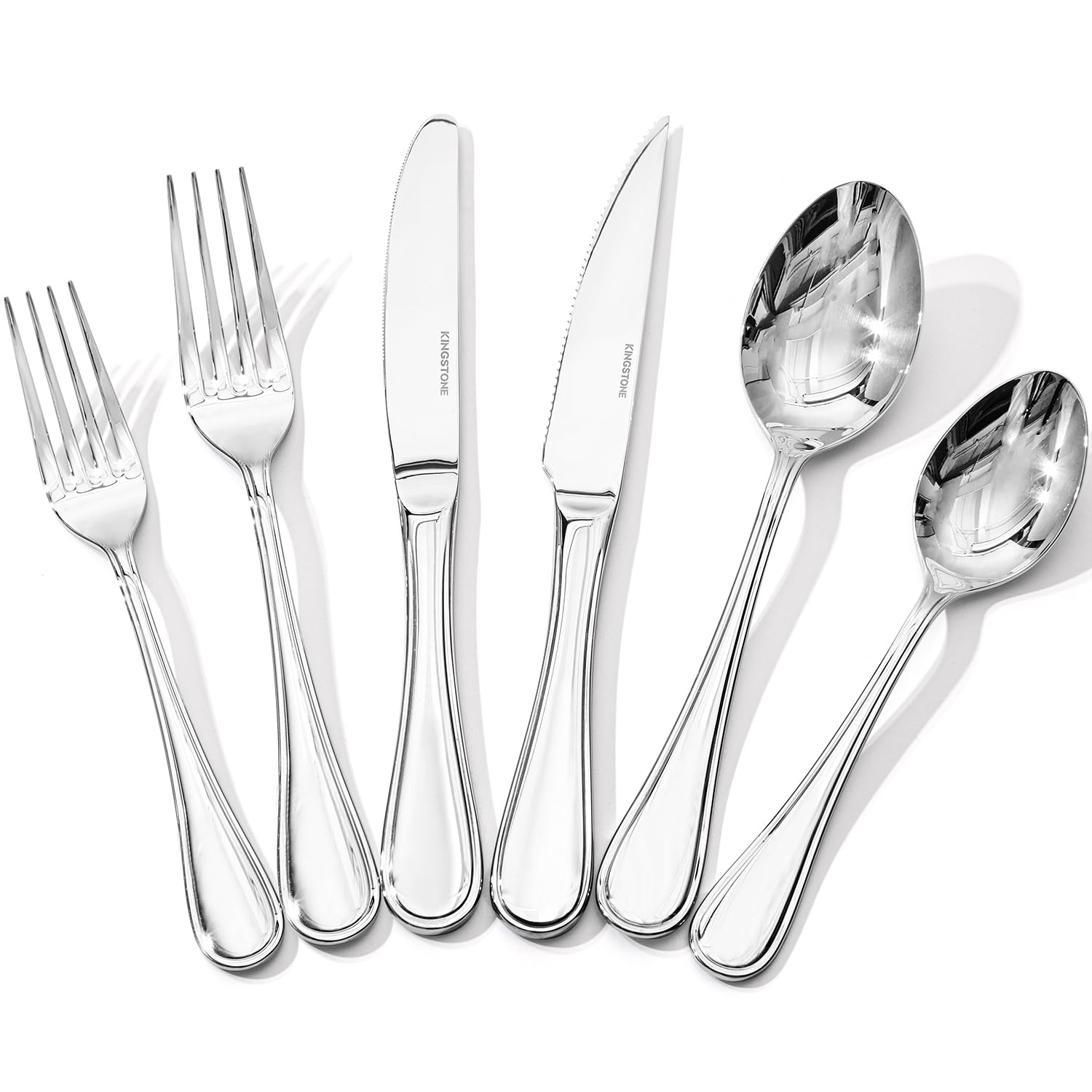 48 Piece Silverware Set for 8 with Steak Knives, 18/10 Stainless Steel