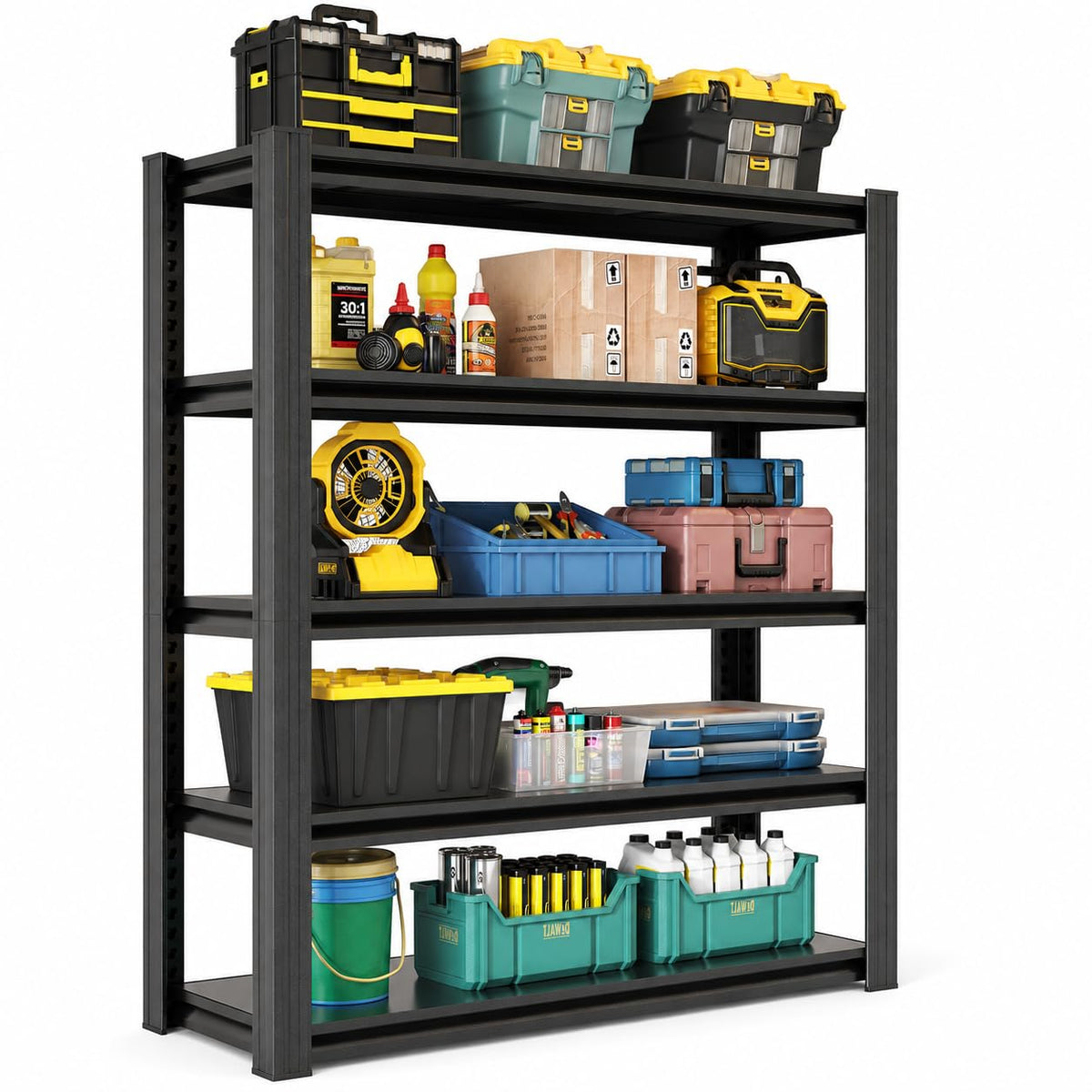 mysteeldepot Heavy Duty 5 Tier Metal Garage Shelving, 72" H × 35" W × 16" D