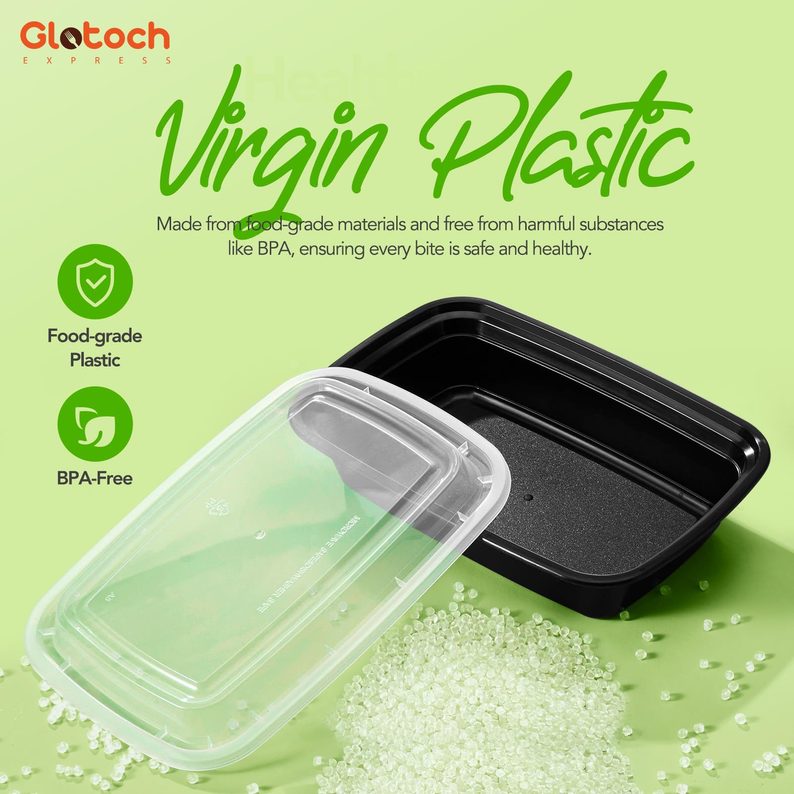 Glotoch Meal Prep Containers with Lids, 16 oz, 10 Pack (20-Piece)