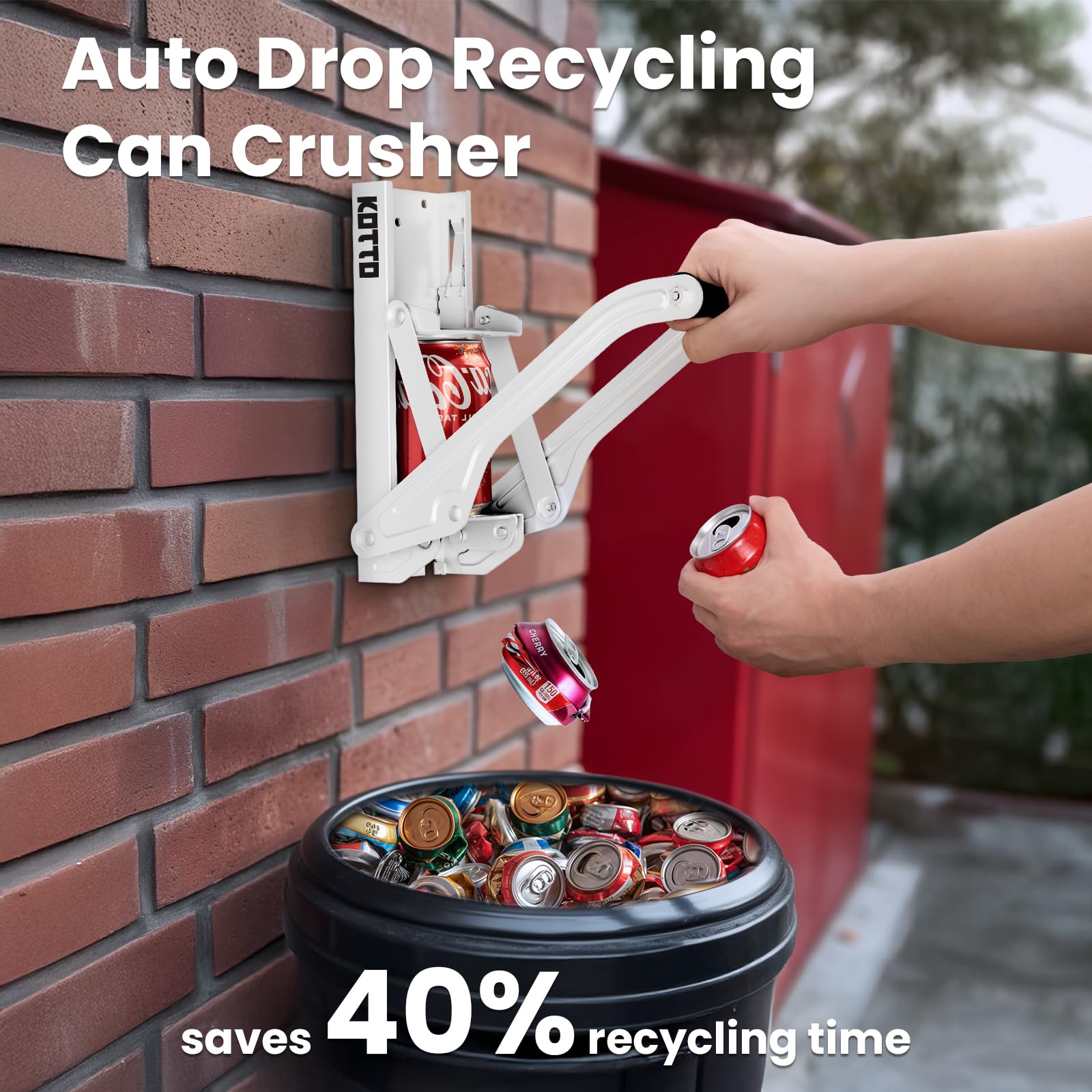 Kotto Can Crusher Wall Mounted Can Crushers for Recycling 8-16oz Cans