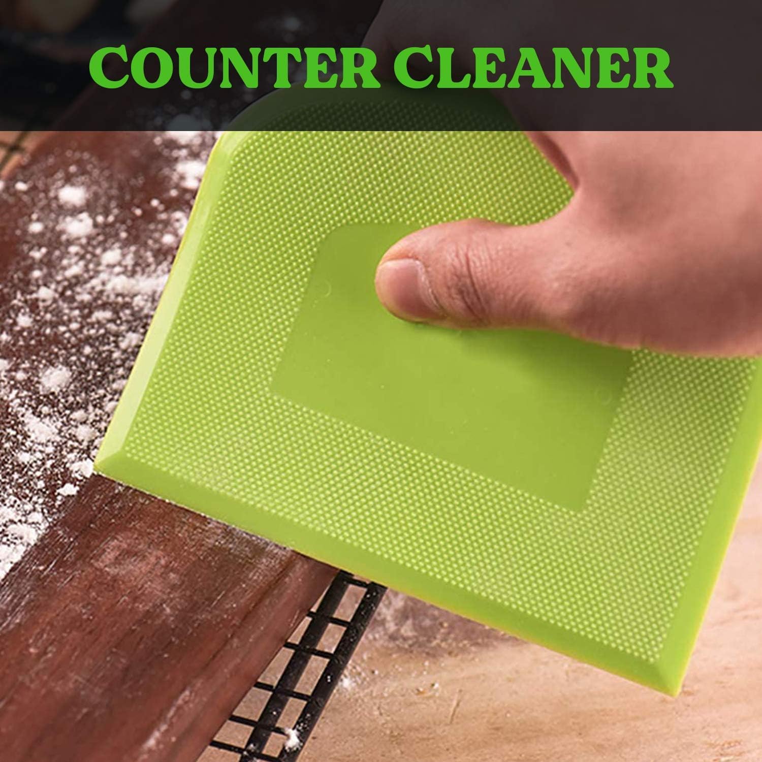 SURDOCA Dough Scraper Bench Scraper - 3P 5.9x4.3" Plastic Flexible Bowl Scraper, Sharp Edge & Angles Cake Scraper. Non-Slip Bakeware Decorating Tools Sculpting & Modeling Tools - Pink+Blue+Pink