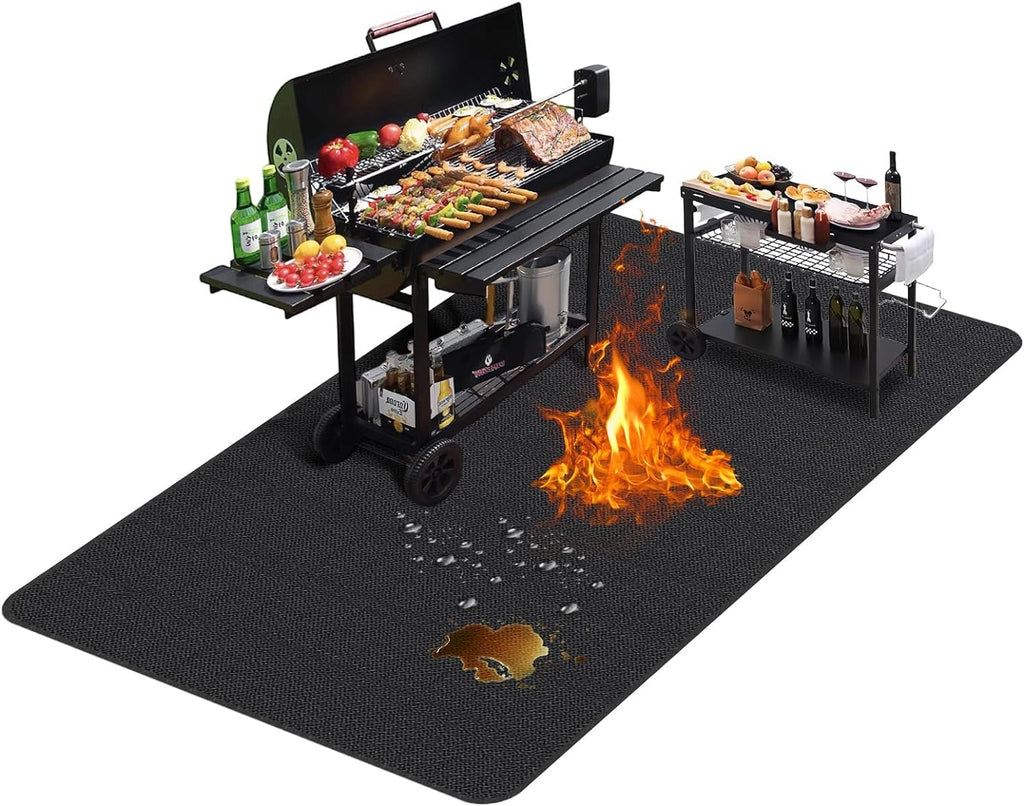 TAOMAND Large 90 x 52 inches Under Grill Mats for Outdoor Grill | BBQ Mat