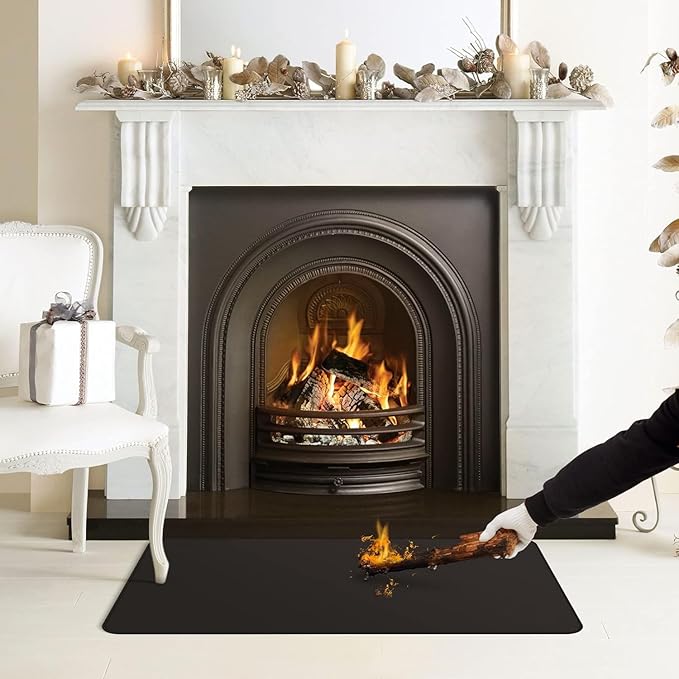 60 ×52 inches Under Grill Mats for Outdoor Grill/ Double-Sided Fire Pit Mat Fireplace Mat, Fireproof Deck and Patio Protector Mat, BBQ Mat for Under BBQ Waterproof Oil-Proof Grill Floor Pads Grill Mat
