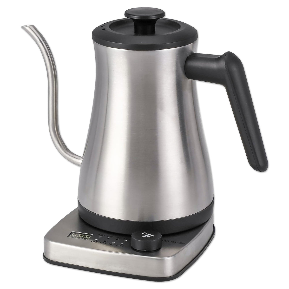 1.0L 1500W Gooseneck Electric Kettle - Stainless Steel Interior - Rapid-Boil - Auto Shut-Off, Boil-Dry Protection, Temperature Control, LED Indicator - White by The Display Guys