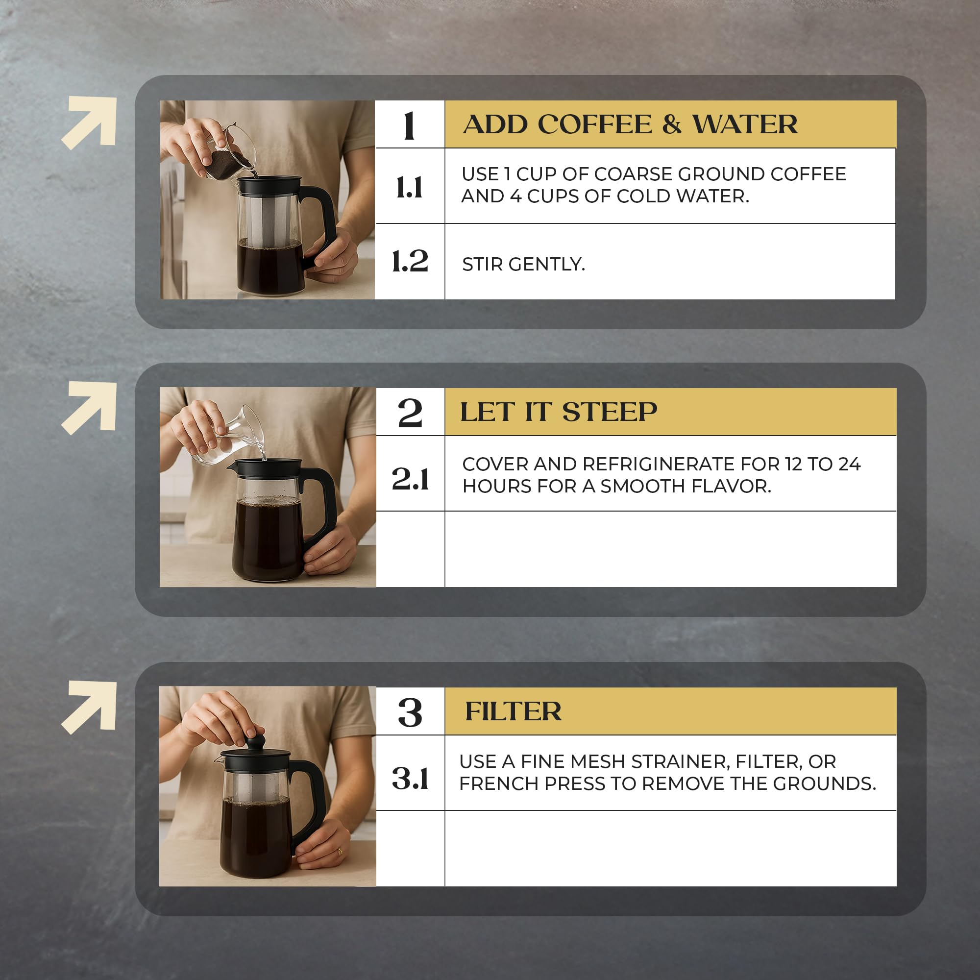 Inspired Coffee Co Cold Brew Coffee - Mocha Flavored - Coarse Ground Beans For Perfect Medium Roast Low Acid Smooth Taste - 100% Arabica Grounds 12 oz. Resealable Bag
