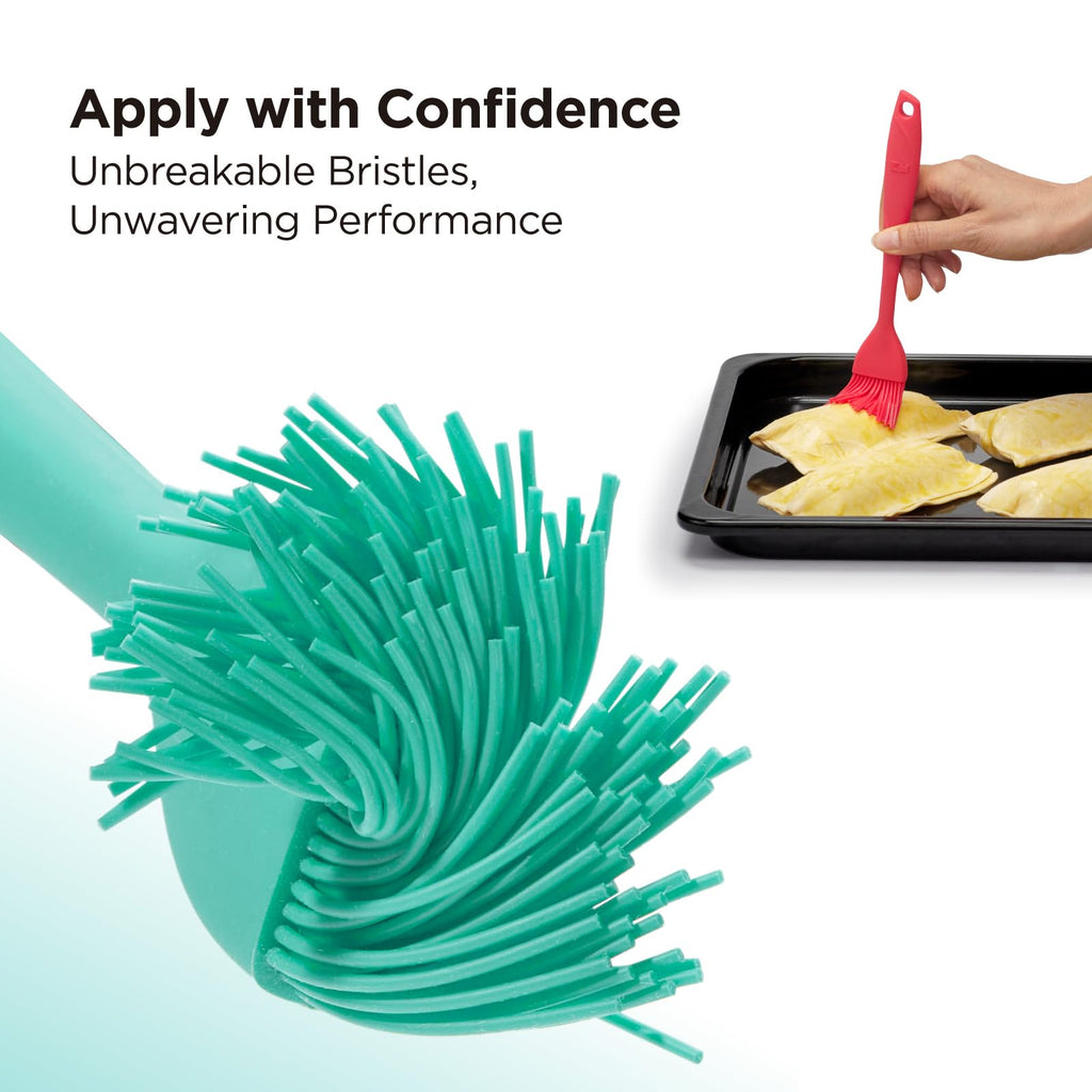 Kitchen Mama WaltzGrip Platinum Silicone Basting Pastry Brush, Teal