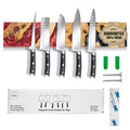 Magnetic Knife Holder for Wall 16 Inch |Premium Wood & Red and Grey Resin| Epoxy Knife Magnetic Strip, Kitchen Knife Block Holder with Strong Magnet, Space-Saving, Handcrafted Style & Easy to Install