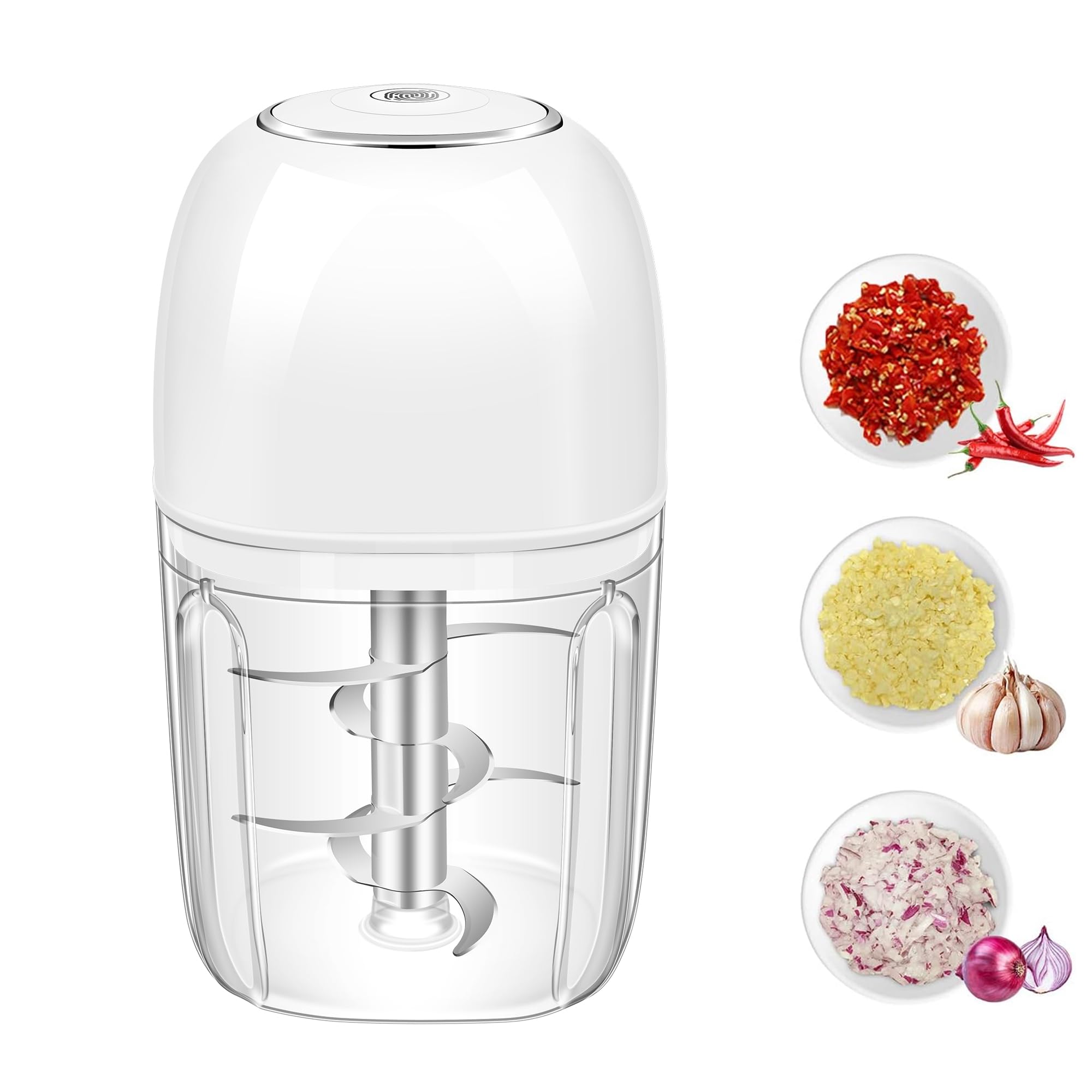 450ML (1.8 Cup) Electric Garlic Chopper, Mini Portable Food Processor