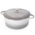 Cast Iron Dutch Oven with Lid - Non-Stick Ovenproof Enamelled Casserole Pot- Sturdy Dutch Oven Cookware - Grey, 7.3- Quart, 30cm- by Nuovva