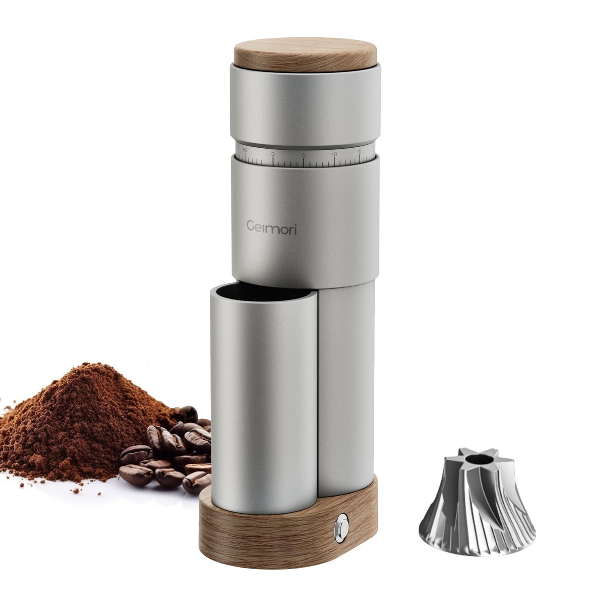 Burr Coffee Grinder,Wirsh Portable Electric Grinder Geimori T38 Plus,Espresso Grinder with Conical Burr,Stepless Grind Settings from Fine to Coarse for Espresso,Drip,French Press,Home&Travel Use