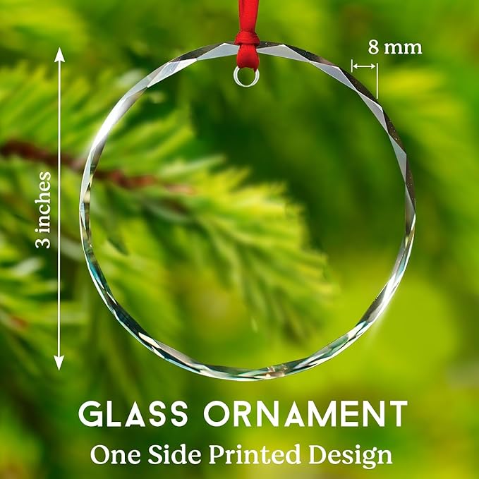 Harpist Musical Christmas Tree Glass Ornament, Personalized Text & Name Harp Player Xmas Keepsake Gift, Musical Instrument Christmas Ornament Gifts for Harpist, Custom Harp Lover Glass Ornaments 2025