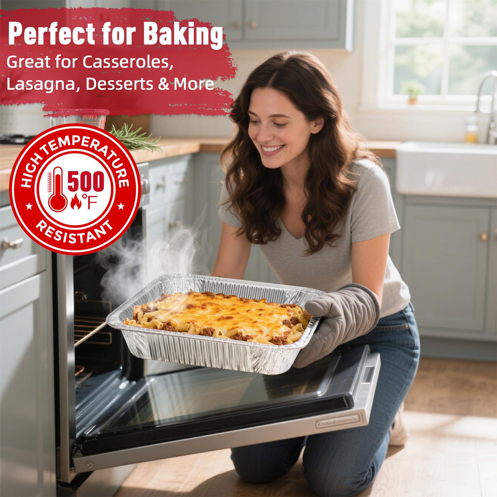 Aluminum Pans Half Size 9x13, 60 Pack, Disposable Foil Pans