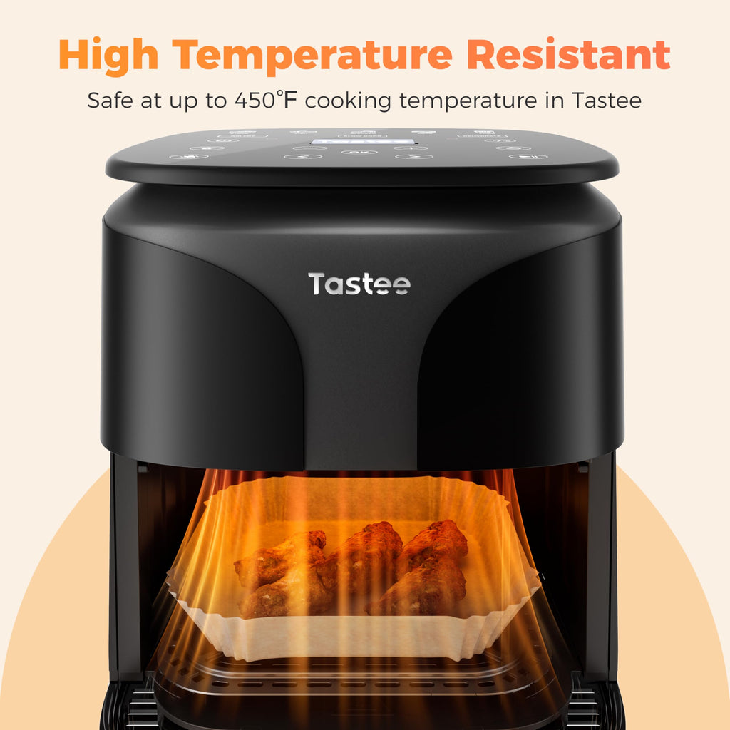 Tastee Air Fryer Liners for 3-6QT Air Fryer Baskets, 100Pcs