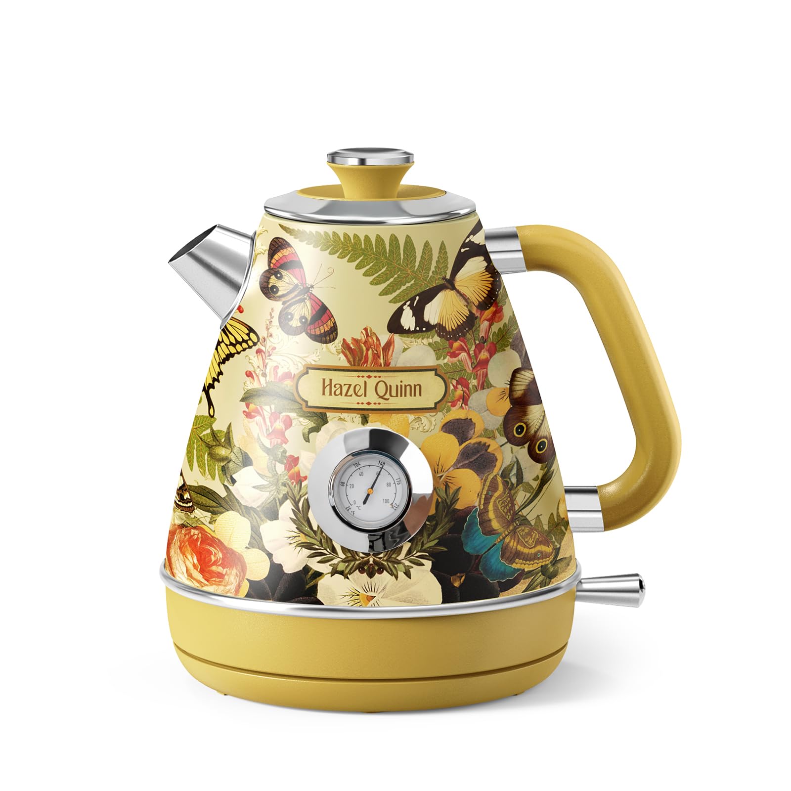 Hazel Quinn X Eduardo Recife Retro Electric Kettle with Thermometer, Floral