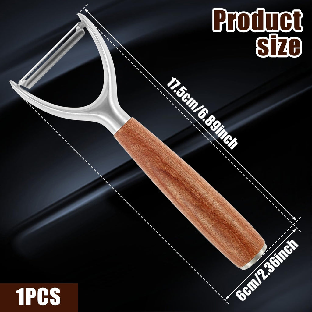 5Pc Kitchen Ultra Vegetable Peeler,Easy To Use Y-Peeler With All Wood Handle,Rotatable Blade,10 Year Rust Free Stainless Steel,Anti Slip Ergonomic Design,Suitable For Carrots, Fruits,Vegetables