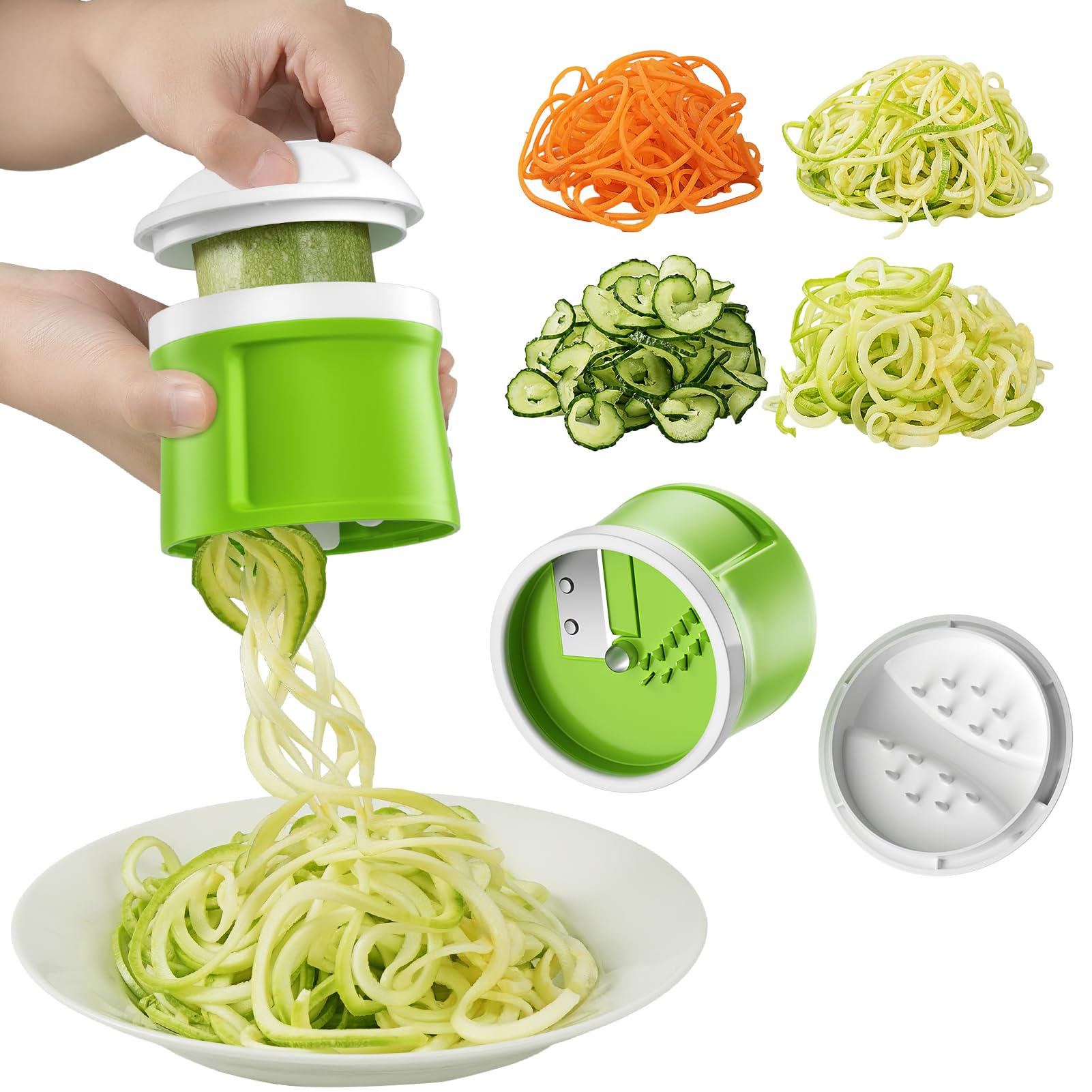 ZTQCSQ [All in 1] Safe Mandoline Veggie Slicer + Spiralizer for Kitchen