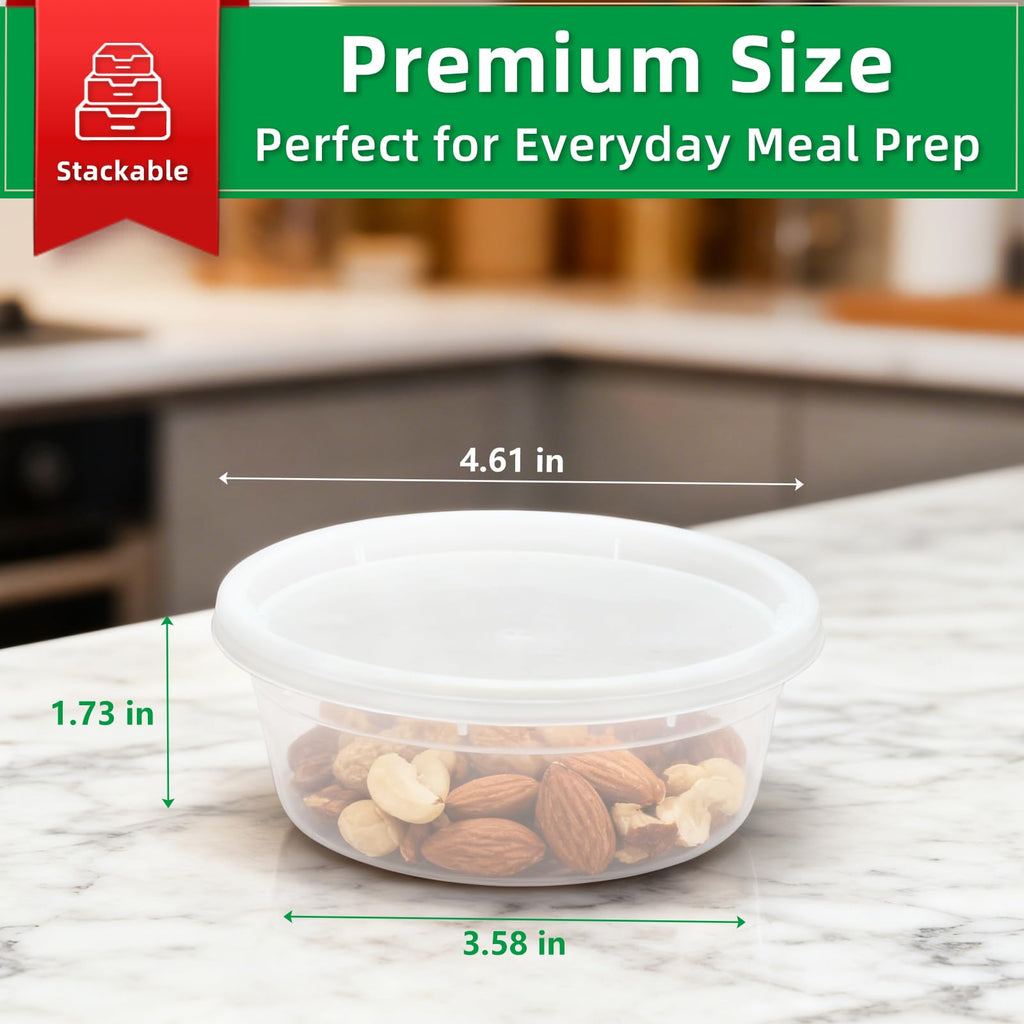 tropipak Deli Food Containers, Leakproof Storage Containers, 8 oz, 50 Pack
