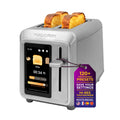 Kalorik Toaster VIVID TOUCH Series 2-Slice with Large High-Resolution Touchscreen and Customizable Cooking Presets by Bread Type, Features Wide Slots and High Lift Lever, 1000-Watts, Stainless Steel