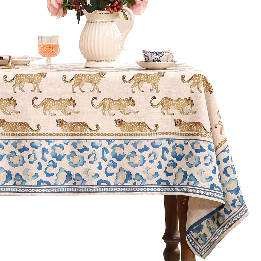 patdrea Vintage French Linen Tablecloth — 94" x 63" (Rectangular) — 79" x 55" (Rectangular)