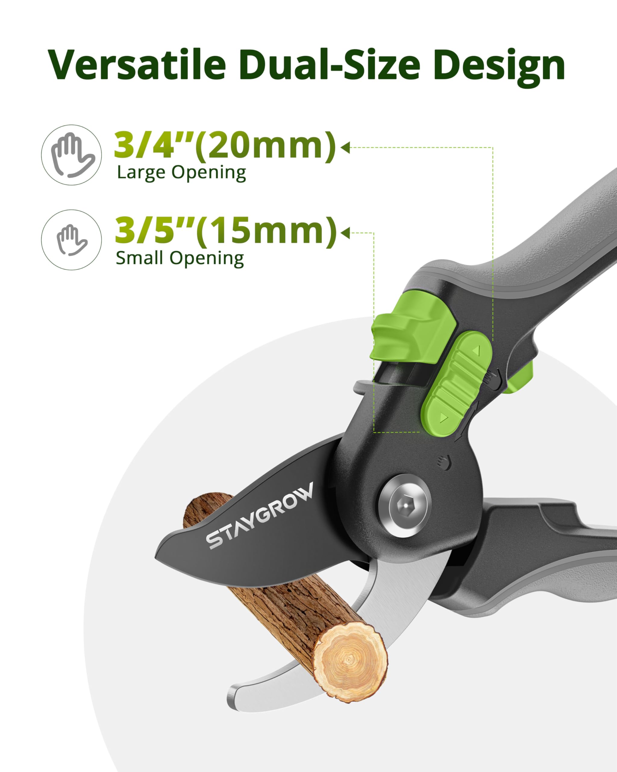 STAYGROW 8.5" Pruning Shears for Gardening SK5 Sharp Garden Shears