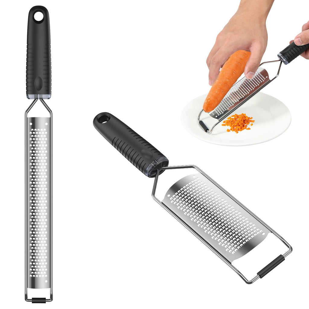 4Pcs Stainless Steel Grater for Different Food Grater with Non-Slip Handle for Vegetables Cheese Shredder and Lemon