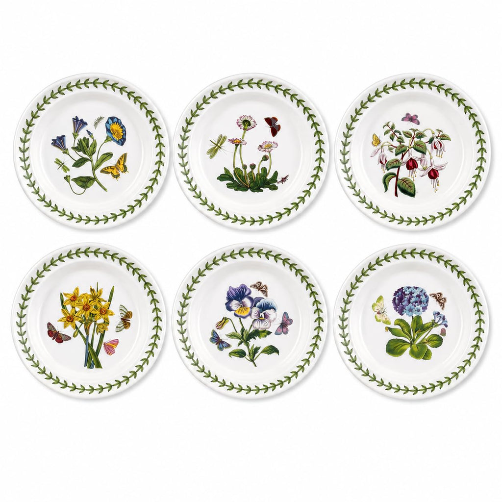 Portmeirion Botanic Garden Side Plates - Assorted Floral Patterns, Set of 6