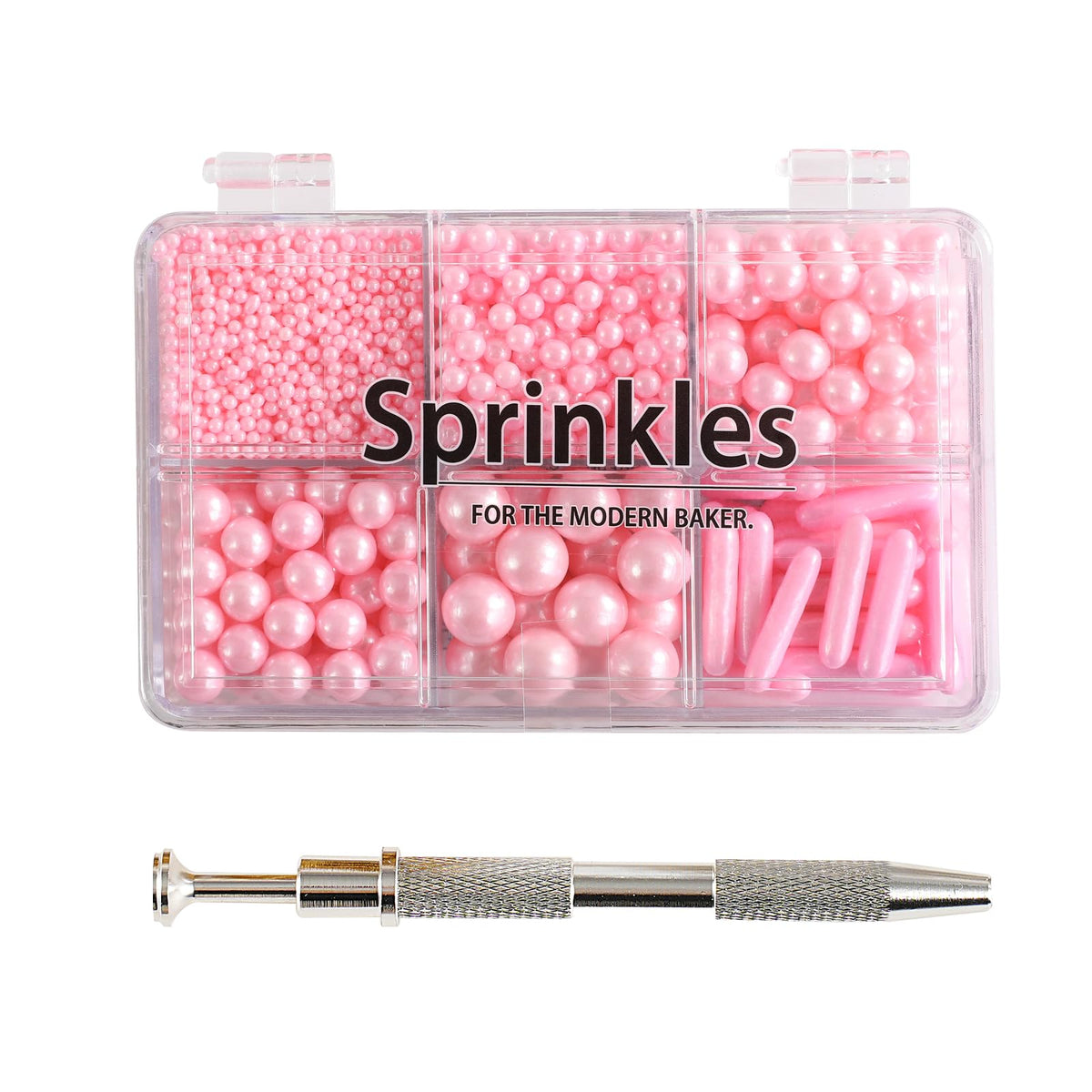 Kasvan Blue Mix Sugar Sprinkles - Edible Candy Pearls with 4-Claw Sprinkle Pen,118g/4.16 Oz, Gift Box Pack, Baking Cake Decorations, Ice Cream Toppings and Cookie Decorating (Blue)