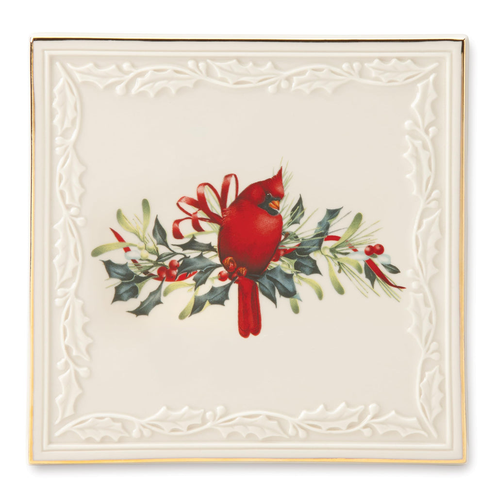 Lenox Winter Greetings Porcelain Christmas Trivet, 6 Inch