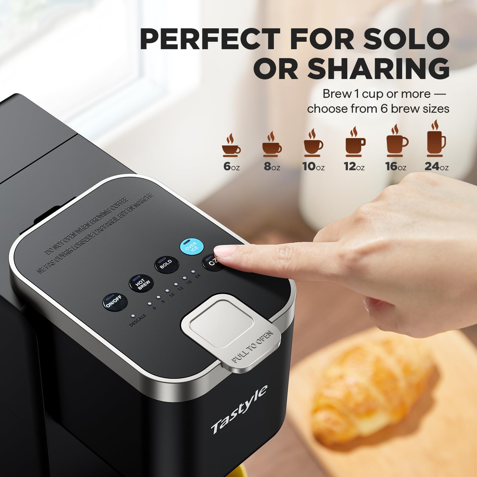 Tastyle Single Serve Coffee Maker for K Cups and Grounds with 3 Brew Styles