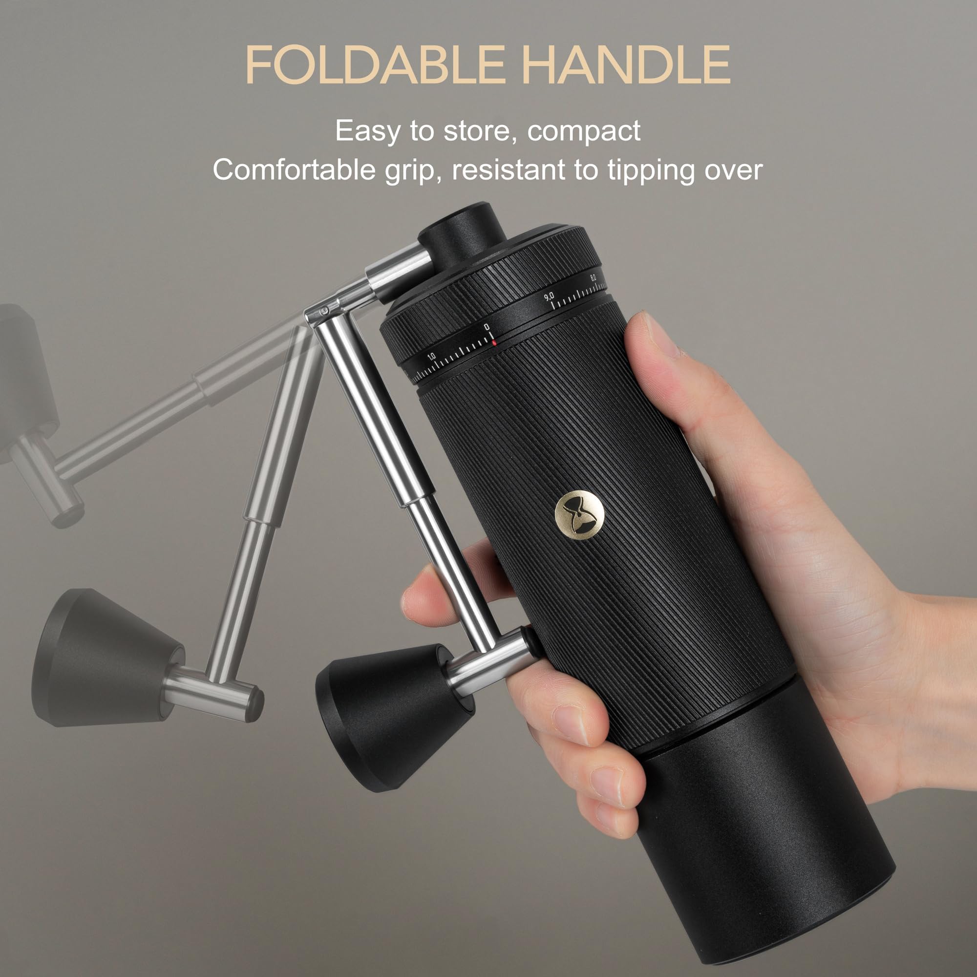 TIMEMORE Chestnut S3 Coffee Grinder with External Point to Point Precision Digital Adjustment, Stainless Steel S2C890 Burr, 30g Capacity, Suitable for Travel/Camping.(S3 Black)