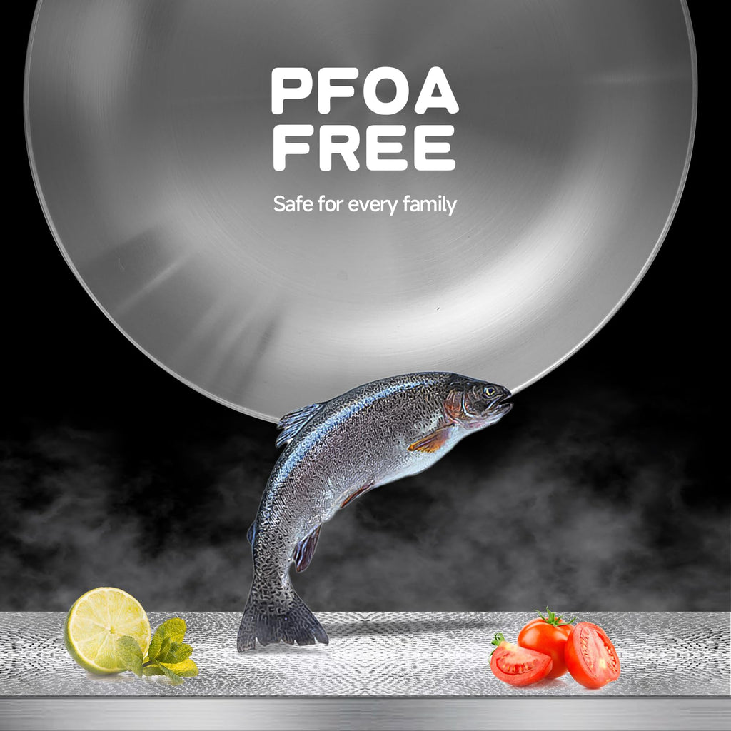 LOLYKITCH 8.5 Inch Stainless Steel Pan | Tri-Ply | PFOA & PTFE Free Skillet