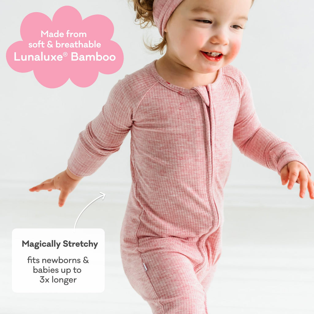 Little Sleepies Baby Pajamas, Heather Mauve, Preemie