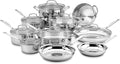 Cuisinart 17-Piece Stainless Steel Cookware Set, Chef's Classic Steel Collection with Pure Aluminum Core for Quick and Even Heat, Cool Grip Handles, Dishwasher Safe, 77-17N