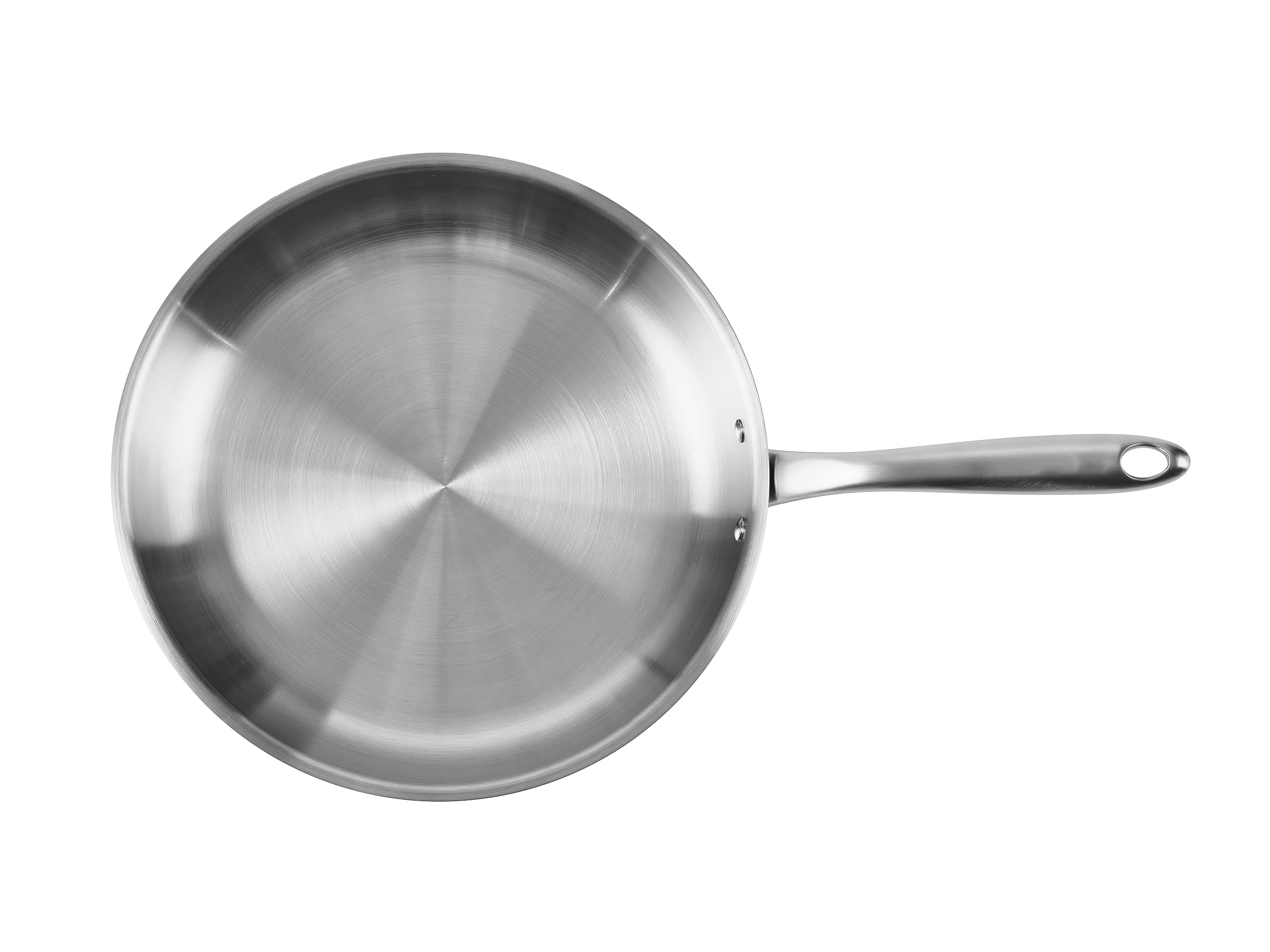 CHEF TOPF 5-Ply Stainless Steel Frying Pan, Full 5-Ply Clad, Brushed, Induction Cooking Pan, Oven Safe, Dishwasher Safe (12'' Stainless Steel Frying Pan)
