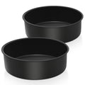 E-far 9½ x 3 Inch Cake Pan Set of 2, Nonstick Stainless Steel Round Cake Pans Tin for Baking Birthday Wedding Layer Cakes, Stainless Steel Core & Non-toxic Coating, Deep & Straight Side