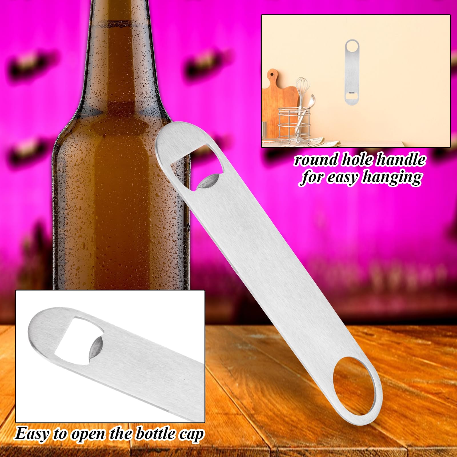QTLCOHD 20 Pack 7 Inch Flat Bottle Opener