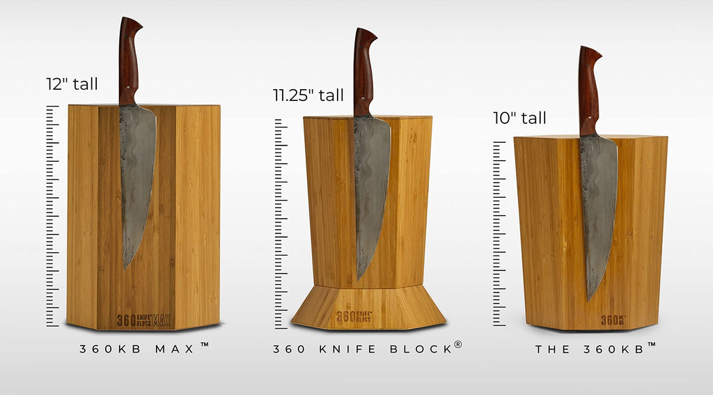 360KnifeBlock® - The 360KB™ (bamboo) ROTATING Magnetic Knife Block