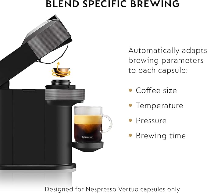 Nespresso Vertuo Next Coffee and Espresso Maker, Machine Only, 1260 watts, Dark Gray