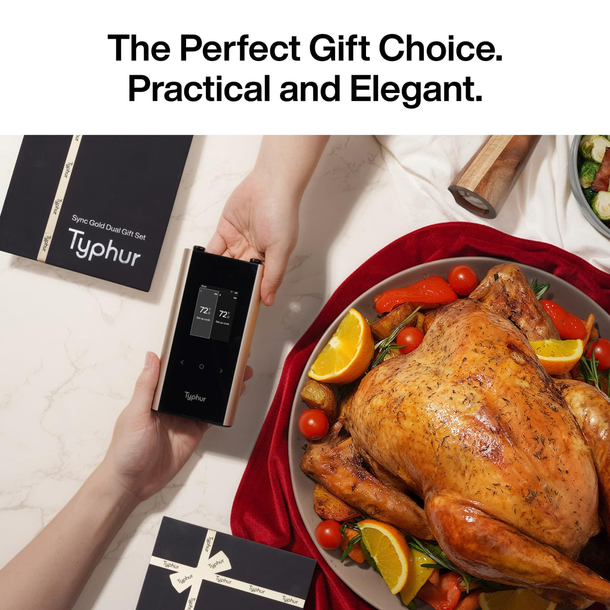 Typhur Sync Gold Dual Gift Set, WiFi Wireless Meat Thermometer with Case