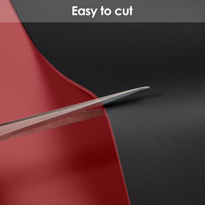 Leather Table Cover,1.8mm Thick,12x78 Inch Desk Cover,Dresser Cover Top,Dresser Protector Top,Dresser Cover,End Table Cover.(Black+Wine Red,12x78)
