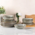 AmorArc Ceramic Dinnerware Sets for 6, 18Pcs Plates and Bowls Sets Dishes