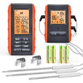 Wireless Meat Thermometer for Grilling Smoking - Kitchen Food Cooking Candy Thermometer with 3 Probes - Monitor Ambient Temperature Inside The Grill Smoker BBQ Oven Thermometer, 490ft,Digital