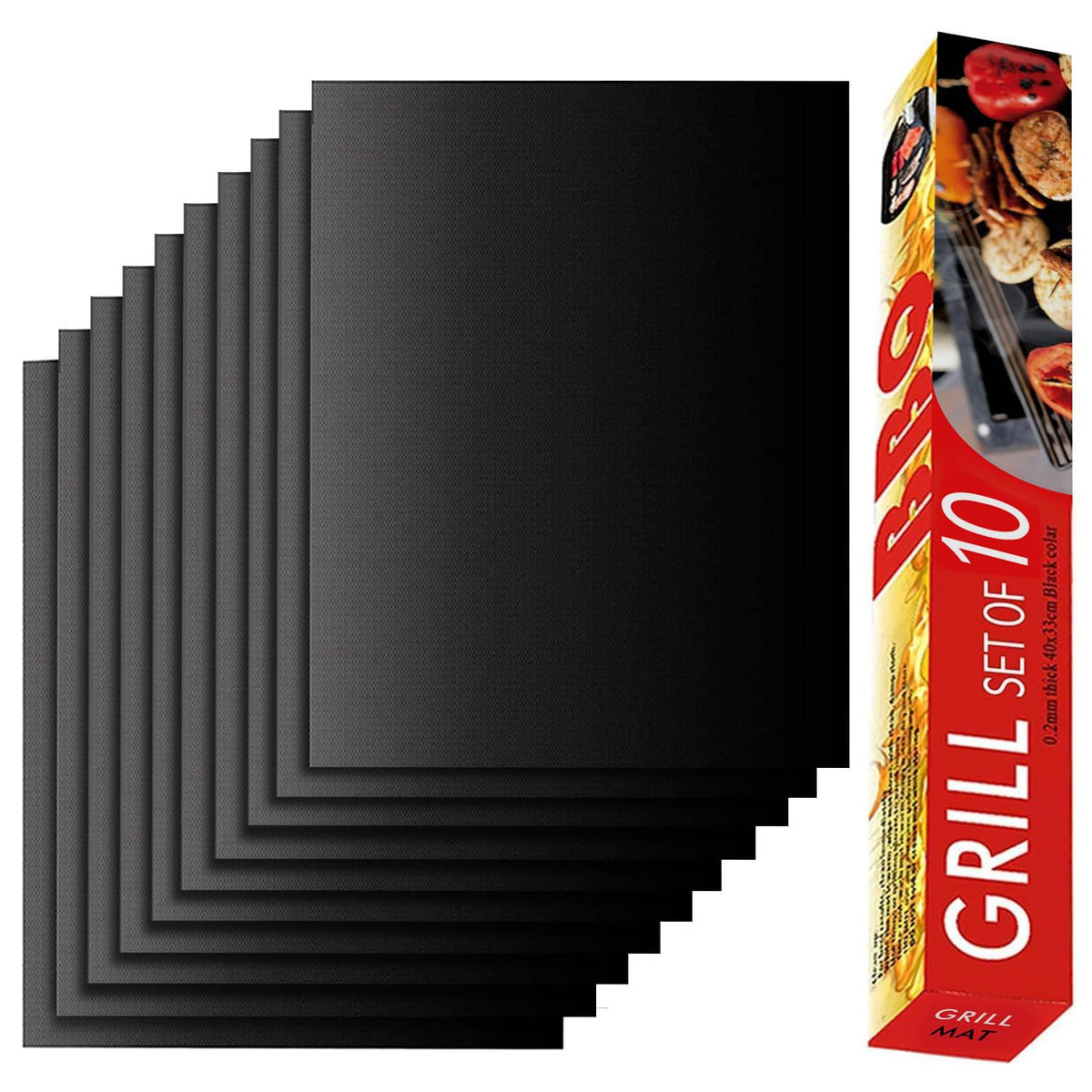 Renook Set of 8 Copper Grill Mats for Outdoor Gas Grill