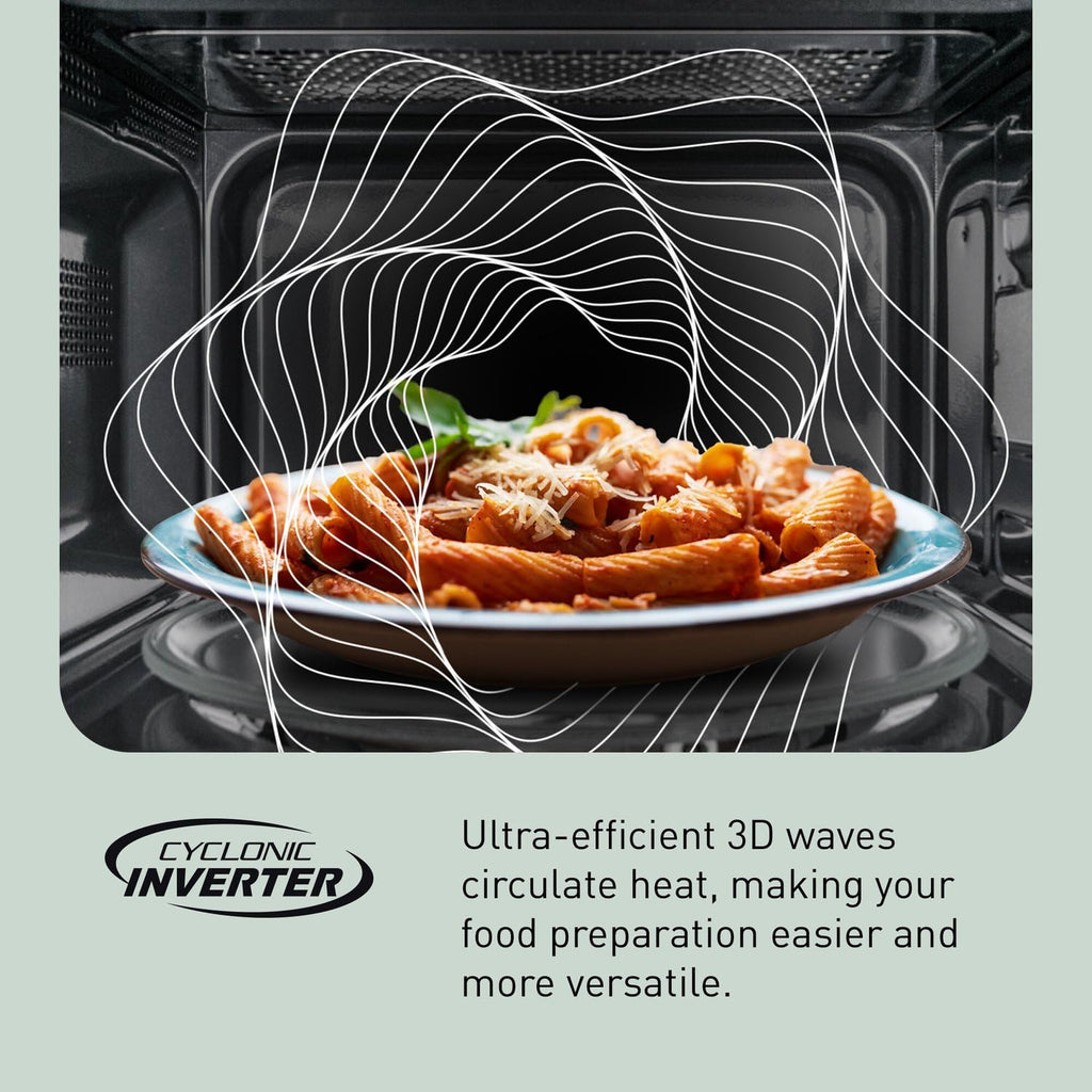 Panasonic NN-SD78LS 1.6 cu.ft Cyclonic Inverter Countertop Microwave Oven 1250Watt Power with Genius Sensor Cooking, cft, 19.44"D x 21.88"W x 11.94"H,Stainless Steel