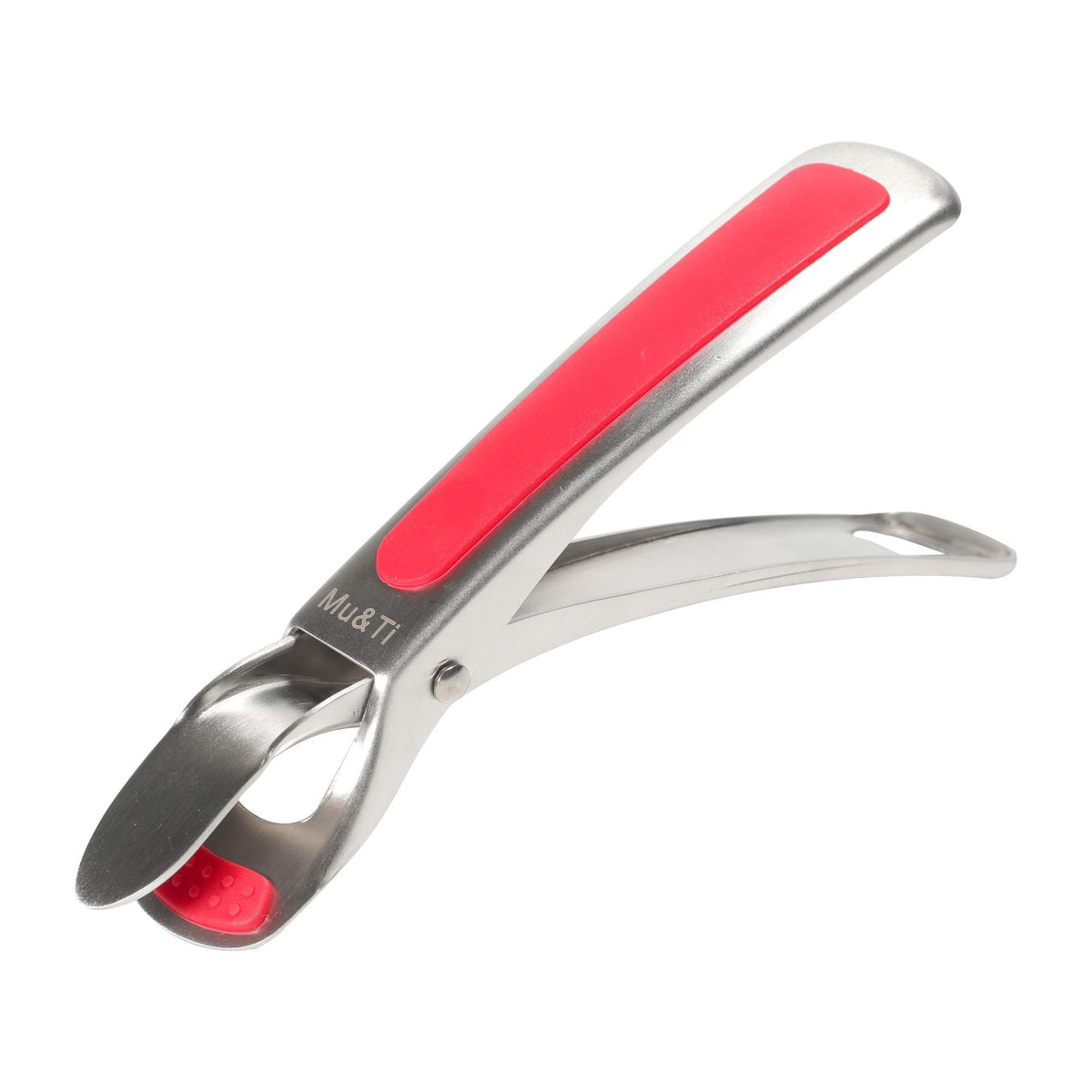 Mu&Ti Hot plate gripper For Instant Pot accessories, For Microwave, Oven,Toaster (Safe for Air Fryer Pans Gripper,Bowls, Egg Custard, Hot Plates) Stainless Steel Heat-Resistant Kitchen Gripper (Red)