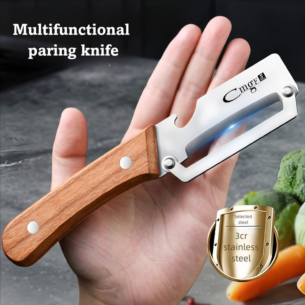 ANMIOU Vegetable Peeler Wooden Handle Sharp Stainless Steel Blade for Fruit