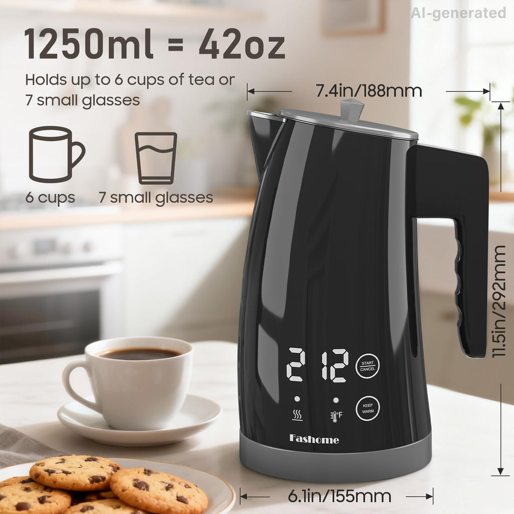 Fashome Electric Kettle, 1.25L Stainless Steel