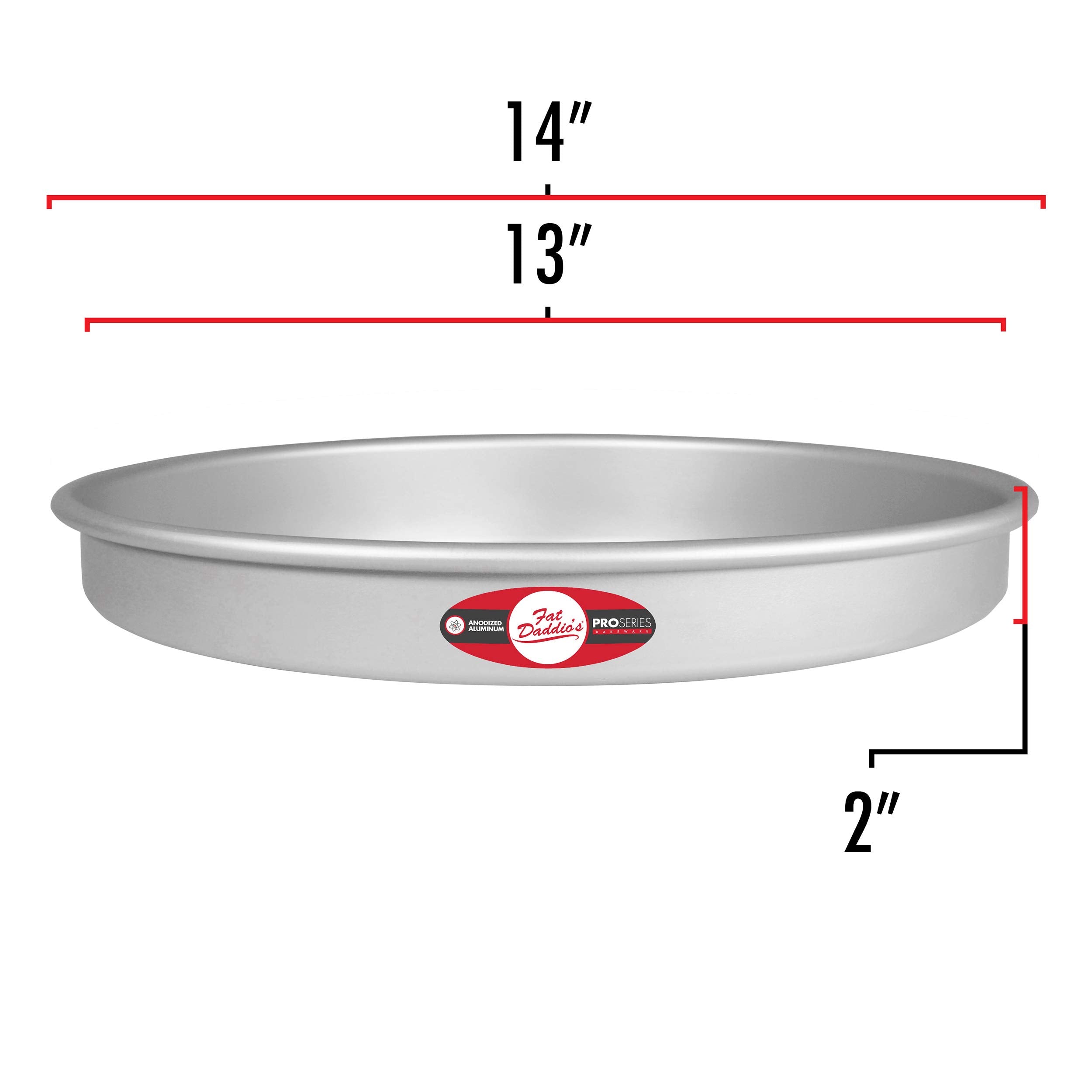 Fat Daddio's Round Cake Pan, 13 x 2 Inch, Silver