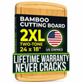 ENORMOUS 30 x 20 Organic Extra Large Cutting Board with Lifetime Replacements – Wood Bamboo Chopping Board - Wooden Butcher Block Cutting Board for Carving Turkey, Grilling Brisket and BBQ